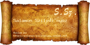 Salamon Szilvánusz névjegykártya
